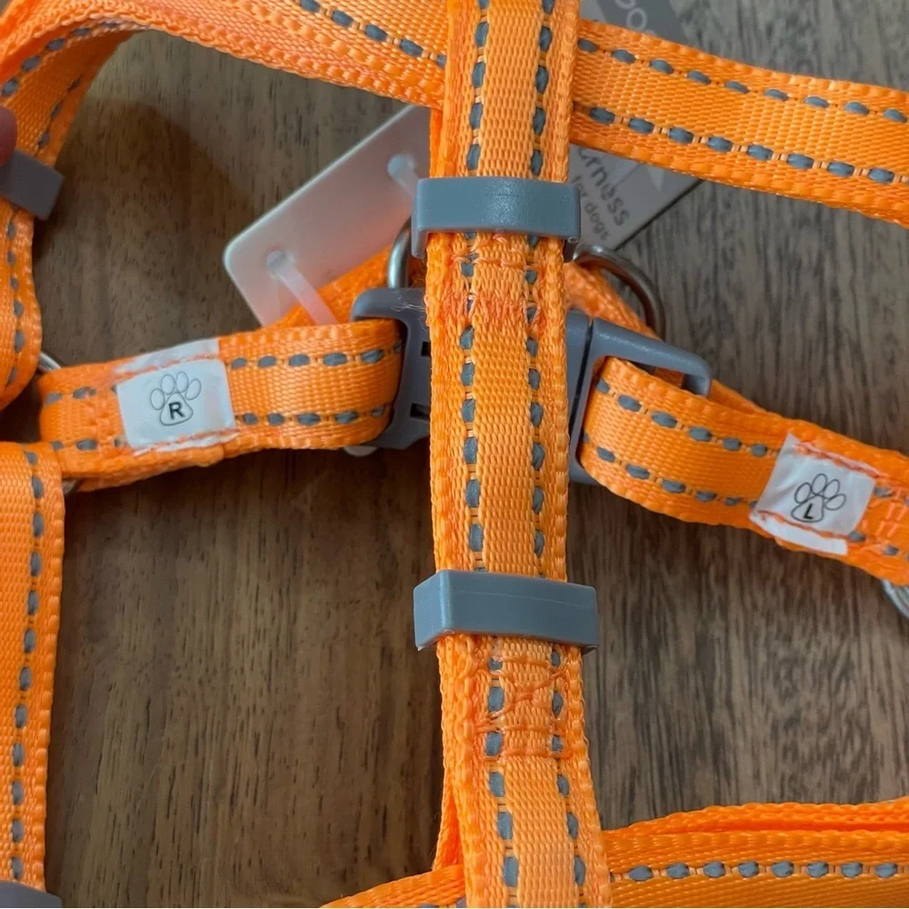 NWT Good2Go Orange Reflective Dog sz S‎ Harness Gray Ajustable Buckle